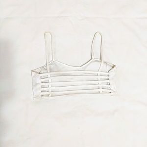 White Caged Strappy Back Bralette